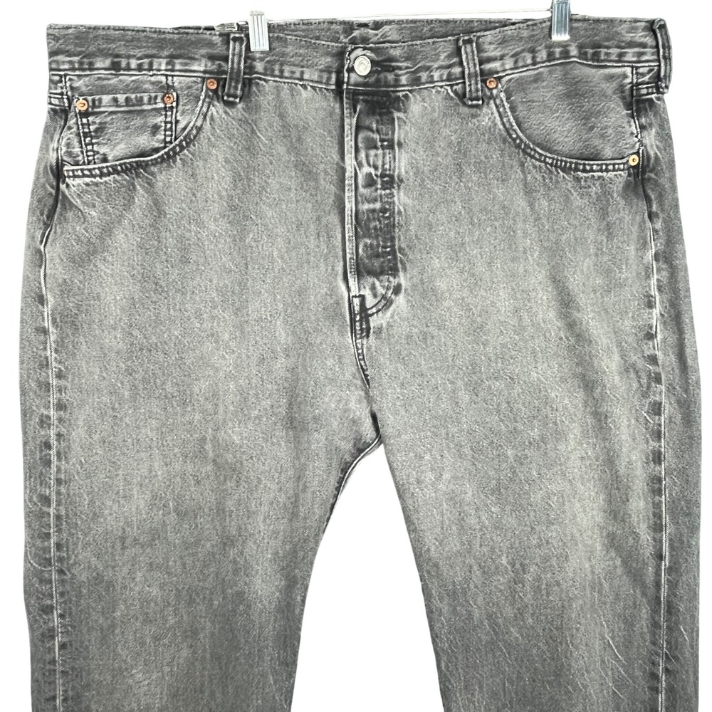 Levis 501 Original Fit Jeans Mens 45x29.5 Grey Acid Wash Button Fly 11501-0060